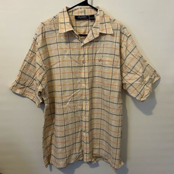 South Pole Signature Series Button Up Shirt Mens Sz XL Yellow/Blue beach coastal - Picture 1 of 10
